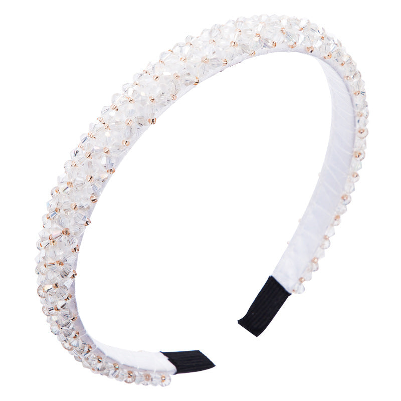 Korean Style Thin Edge Crystal Headband Women&