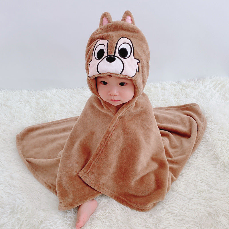 Cartoon Flannel Baby Cloak Quilt