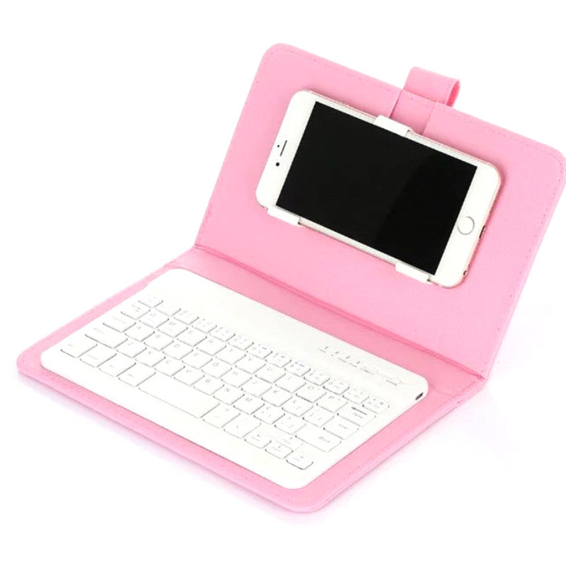 Portable PU Leather Wireless Keyboard Case for iPhone Protective Mobile Phone with Bluetooth Keyboard For IPhone Android Phone
