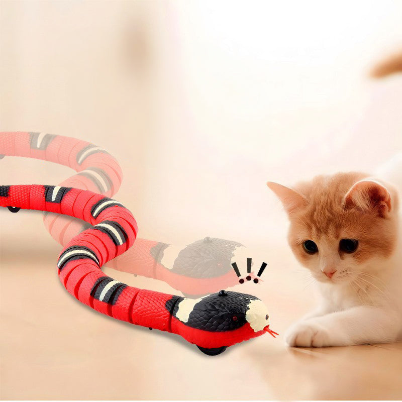 USB Rechargeable Interactive Cat Toy with Smart Sensing, an Automatic Electronic Snake for Kittens&