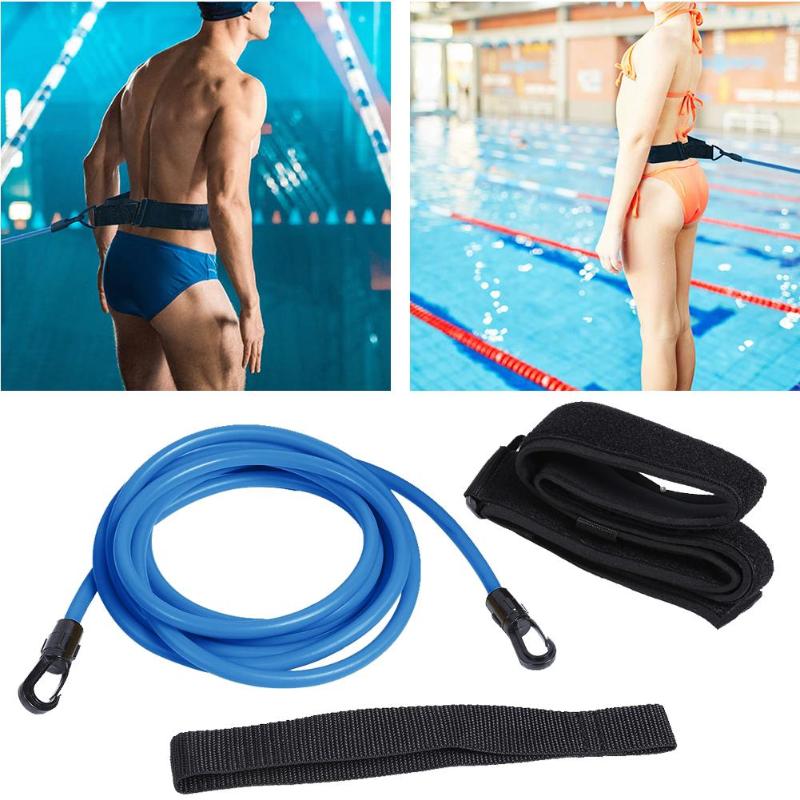 Adjustable Swim Training Resistance Elastic Belt Swimming Exerciser Safety Rope Latex Tubes Various Specifications Styles