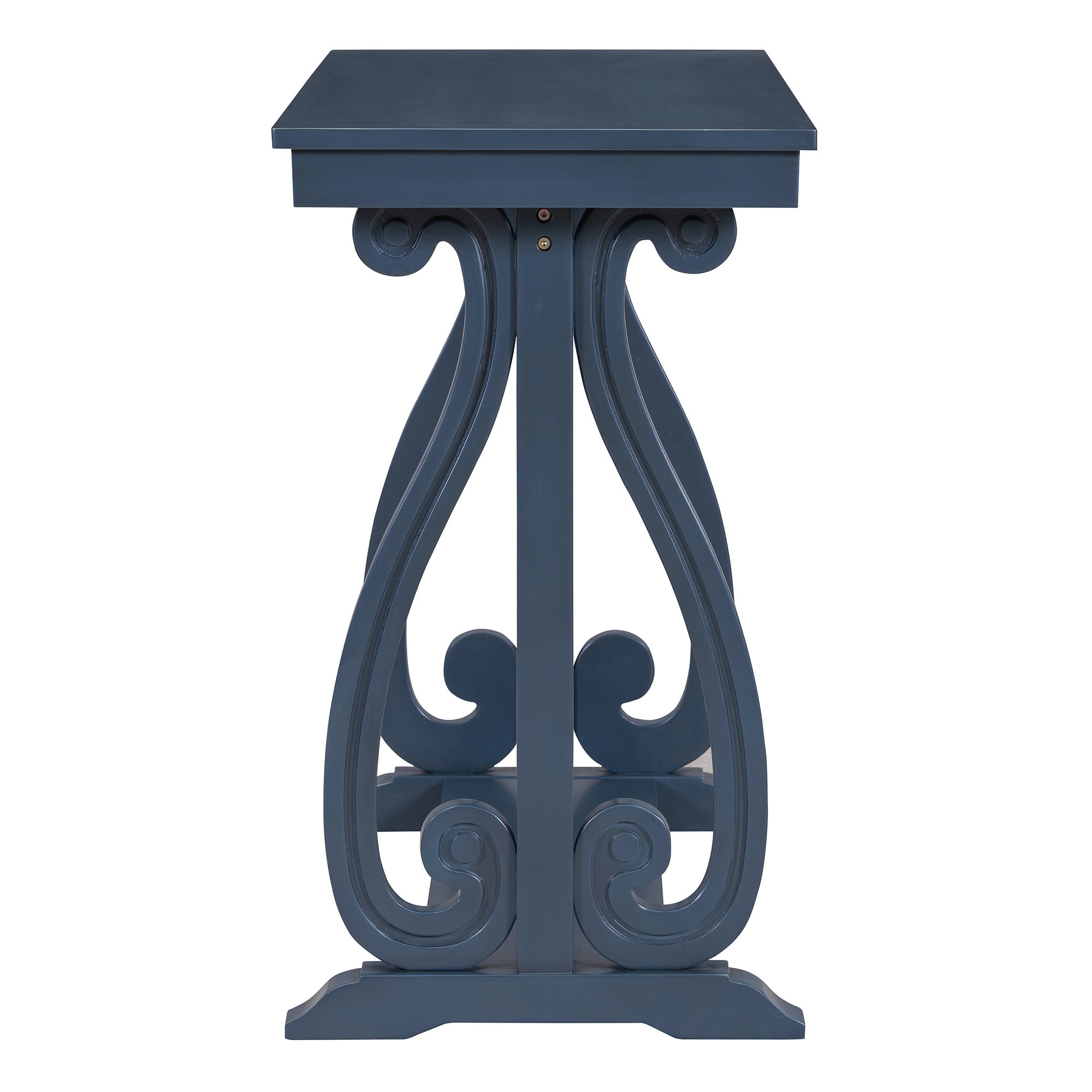48-Inch Rustic Vintage Console Table --- Farmhouse Style Entryway Table with Open Shelf and Sturdy Construction (Navy)