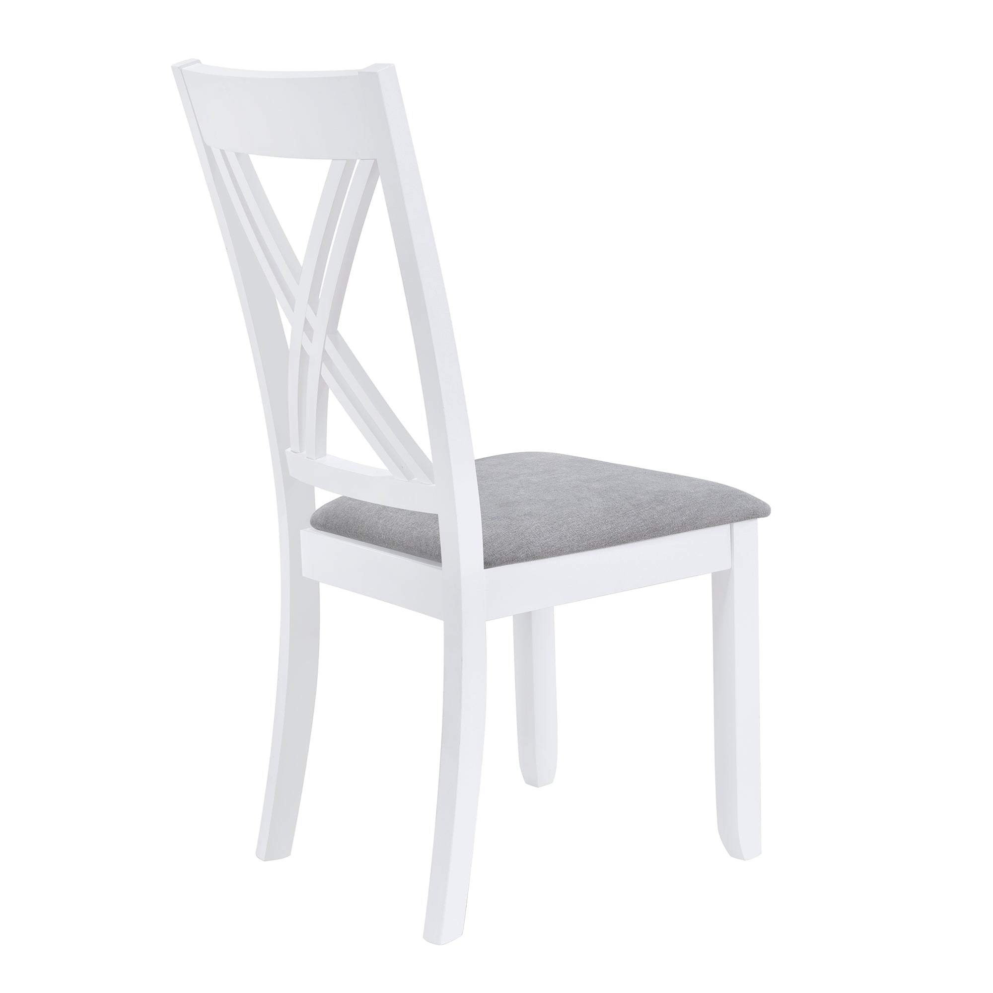 TOPMAX Rustic Minimalist Wood 5-Piece Dining Table Set with 4 X-Back Chairs for Small Places White