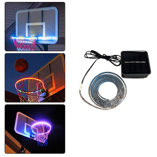 1 PCS LED Basketball Hoop Light Basketball Rim Changing Induction Lamp Shoot Hoops Solar Light Playing At Night LED Strip Lamp