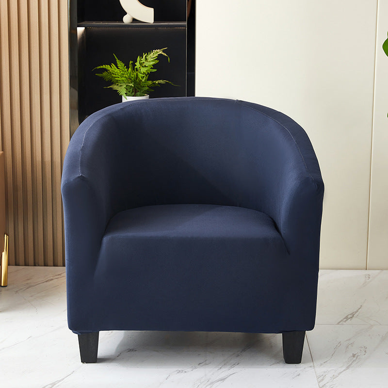 Elastic solid color semi-circular sofa cover, internet cafe, sand caf é, hotel leisure booth, all inclusive, single sofa chair cover