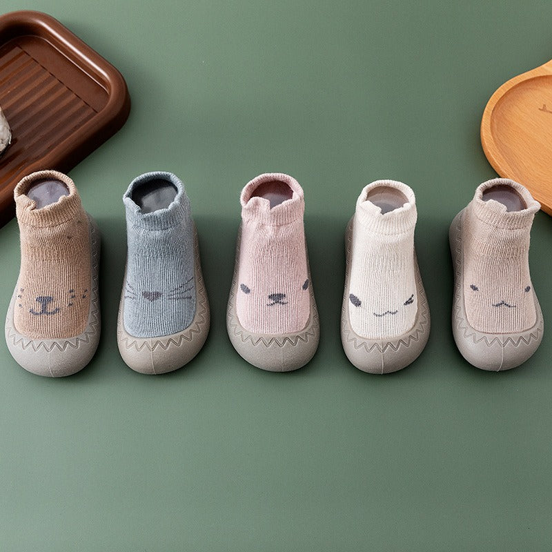 Baby Floor Shoes and Socks Autumn and Winter New Rubber Sole Lightweight Neonatal Soft Sole Walking Shoes Children&