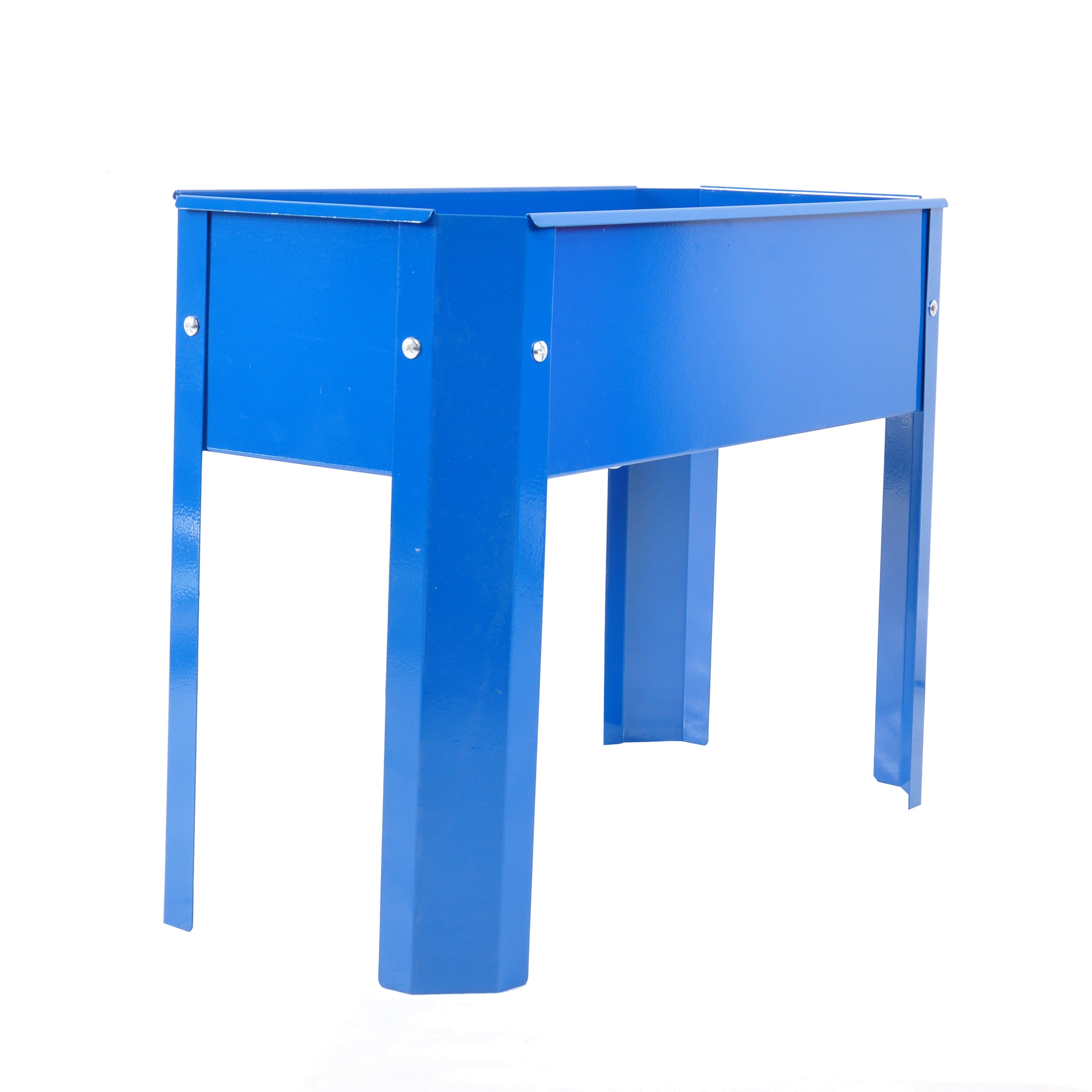 Elevated garden bed metal elevated outdoor flowerpot box suitable for backyard and terrace large flowerpot flower(Blue*2)