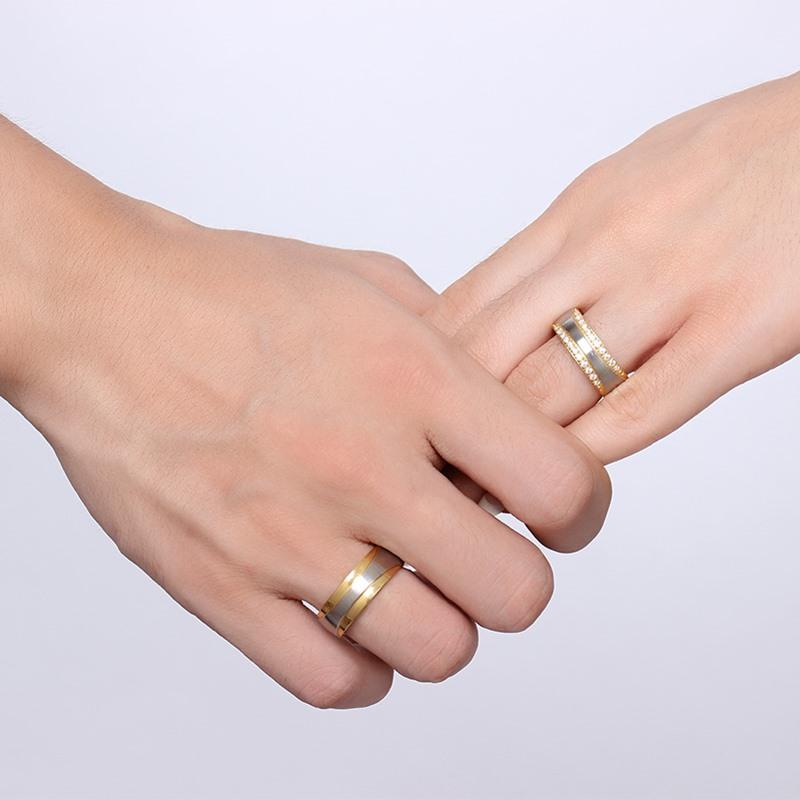 Vnox Wedding Rings for Women Men Promise Lover Valentine&