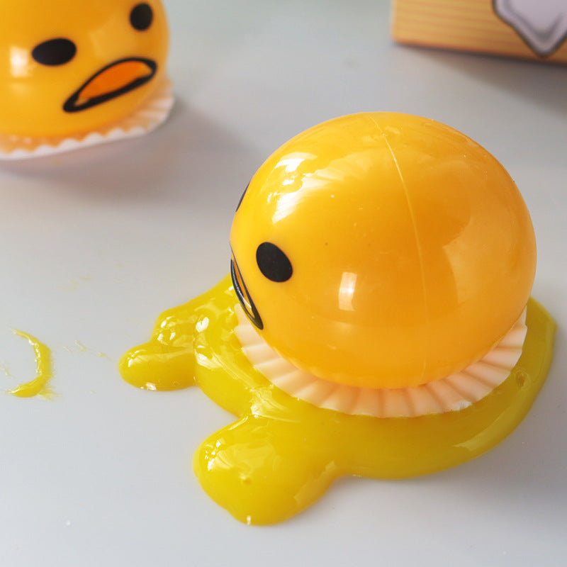 Vomit Egg Yolk Lazy Egg Yolk Brother Pinch Music Milk Yolk Vomit Egg Ball Stress Relief Toy 