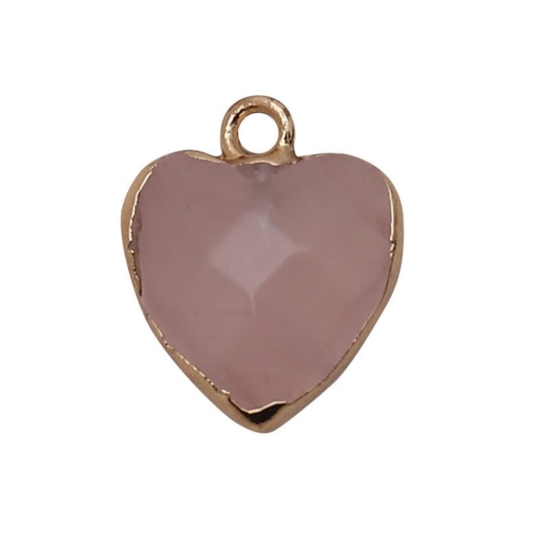 Women Jewelry 12.5mm Small Lovely Heart Pendant Labradorit Aventurine Opal Rose Crystal Quartz Stone Pendant DIY for Necklace