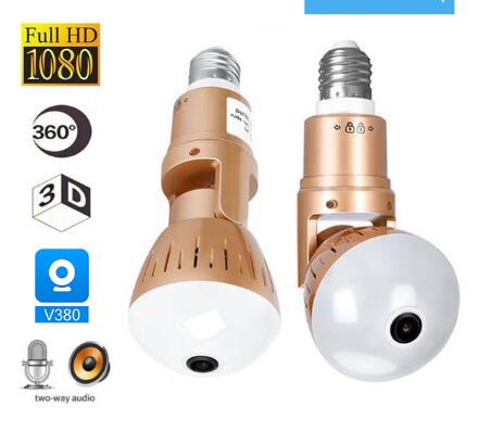 200W Camera Bulb Lamp light Wireless 2MP HD 360 Degrees Panoramic Light Home Cctv Security Video Surveillance Wifi Camera