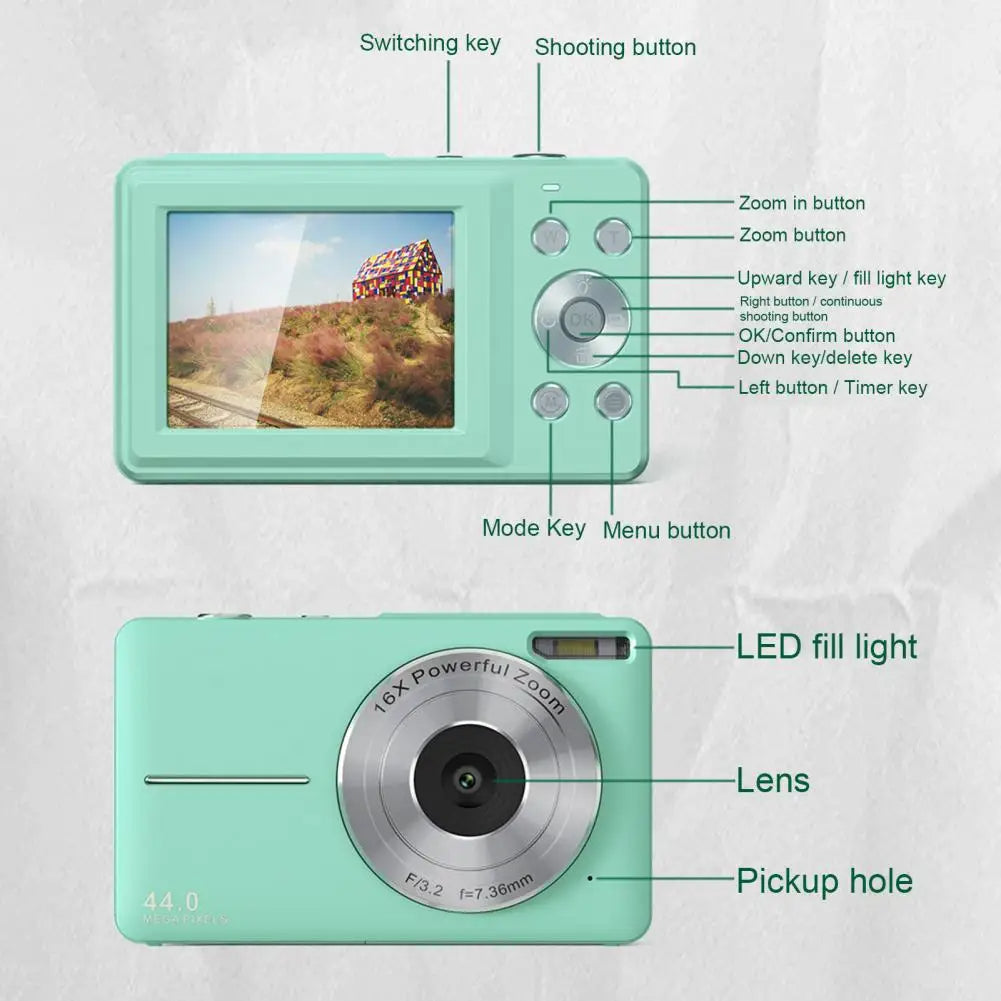 FHD 1080P Digital Camera Compact Portable Digital Camera for Photography for Kid Adult Camcorder Camera