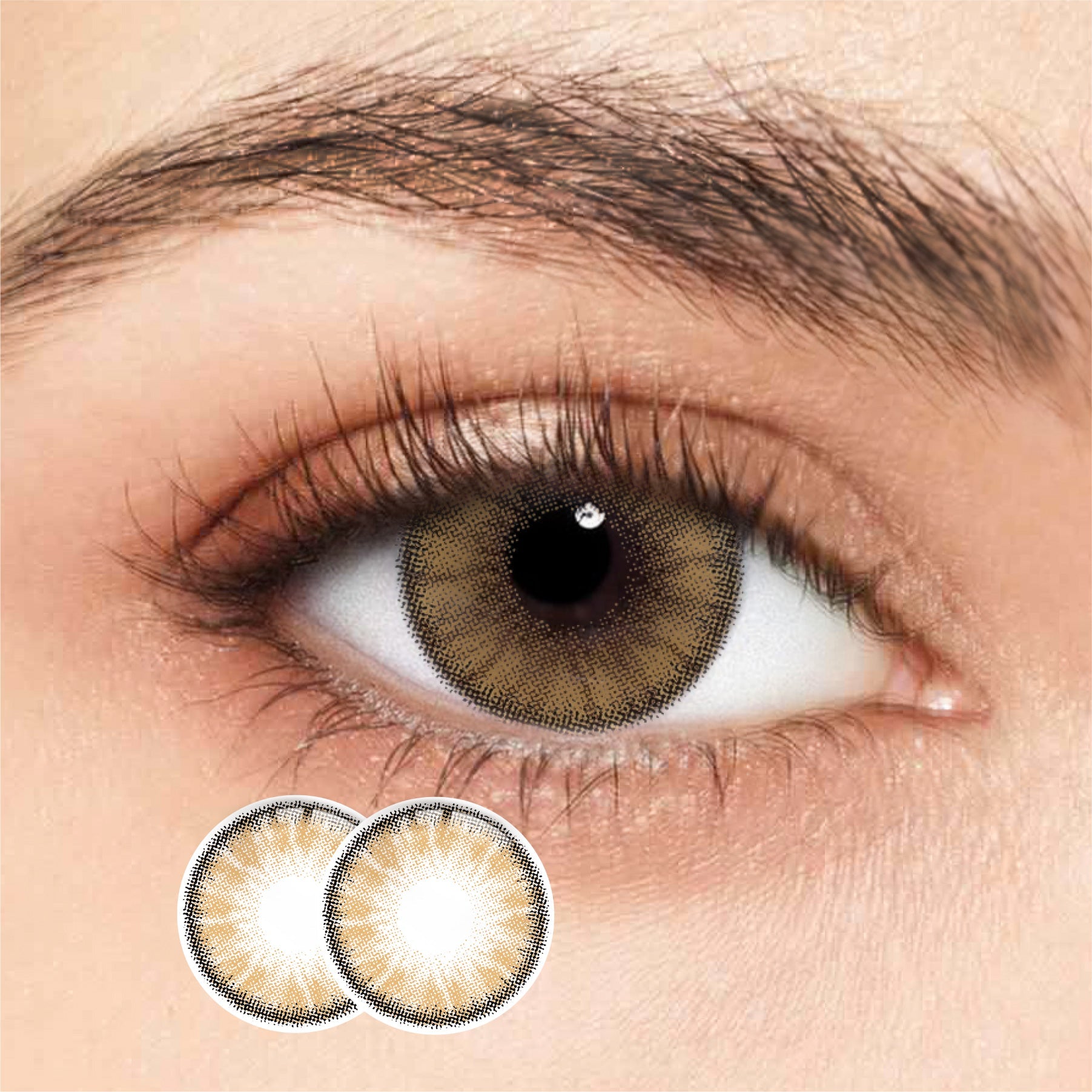 1Pair FDA Certificate Eyes Beautiful Pupil Colorful Girl Cosplay Contact Lenses Purely brown