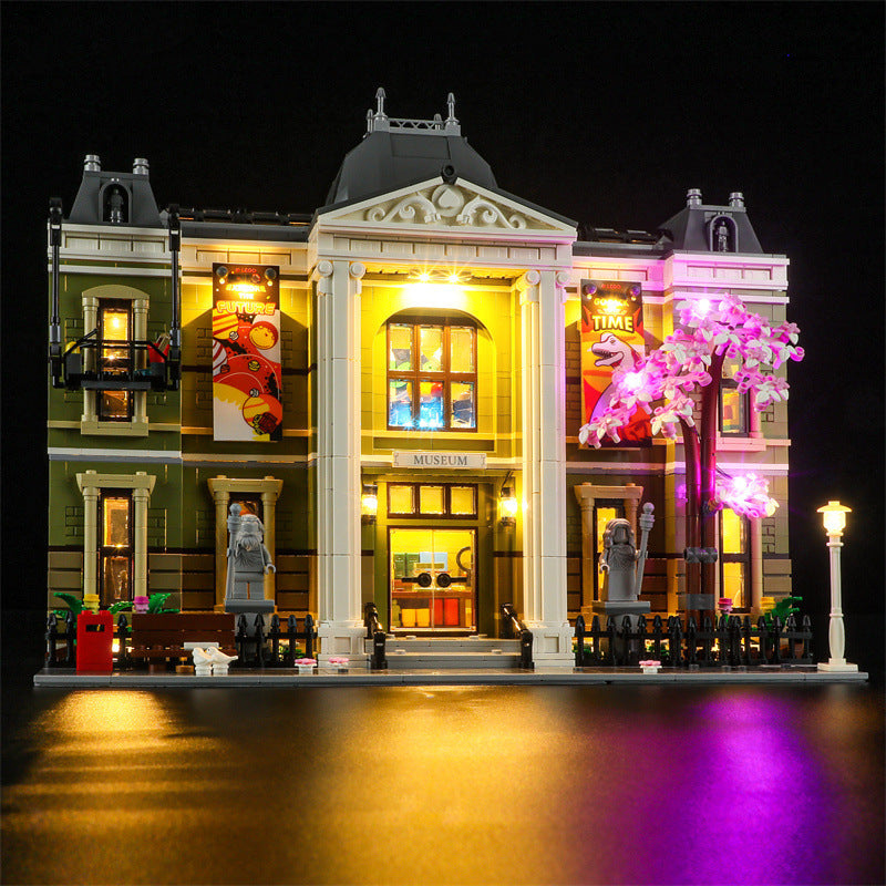 YEABRICKS is compatible with LEGO 10326 Natural History Museum building blocks, LED lighting fixtures, street view toys, and lighting