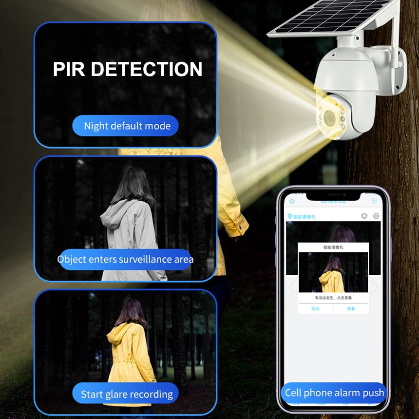 Brand 4G SIM Card WIFI Solar Battery PTZ Camera 1080P Outdoor Waterproof PIR Alarm Motion Detection P2P CCTV Camera