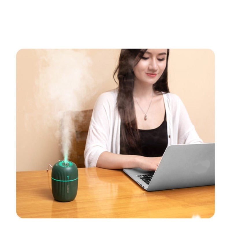 Ultrasonic Air Humidifier Household Moisturizing Spray Student Dormitory Car Humidification Aromatherap with LED Night Light