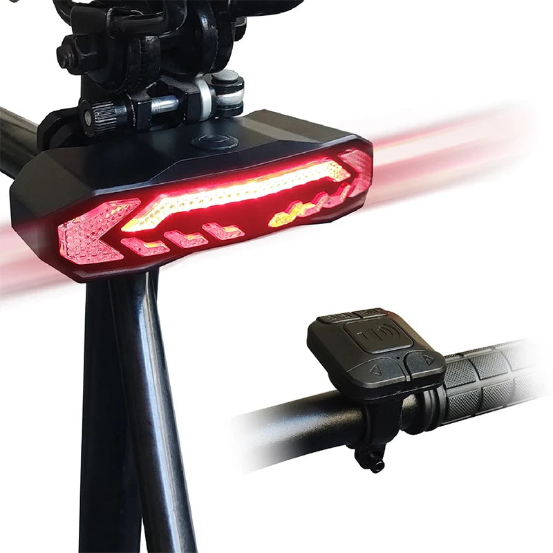 Bike Alarm Tail Light with Turn Signals Multifunctional Waterproof USB Rechargeable Electric Bell Bicycle Lamp Bike Rear Light