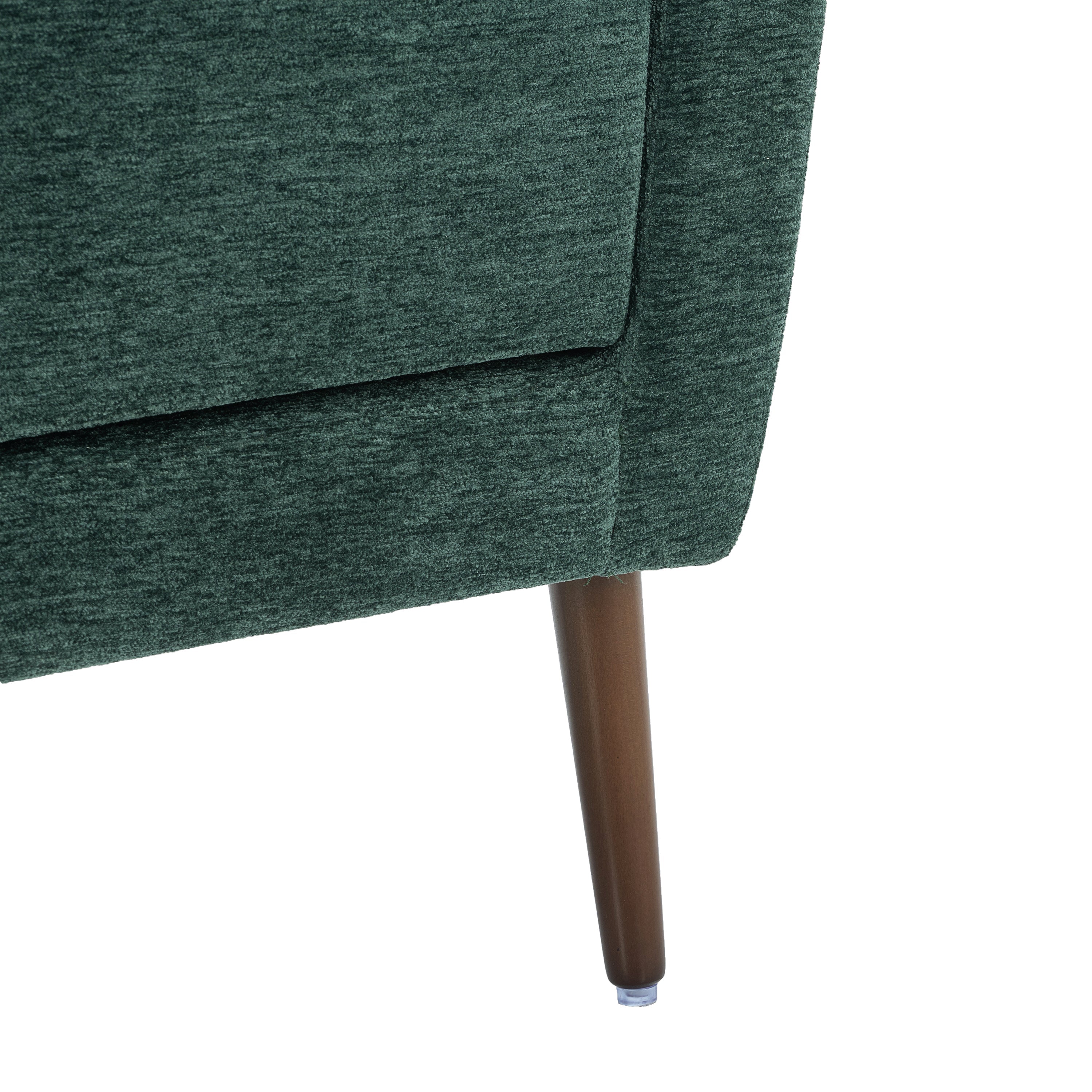 Modern Accent Chair Upholstered Foam Filled Living Room Chairs Comfy Reading Chair Mid Century Modern Chair (Blackish Green)