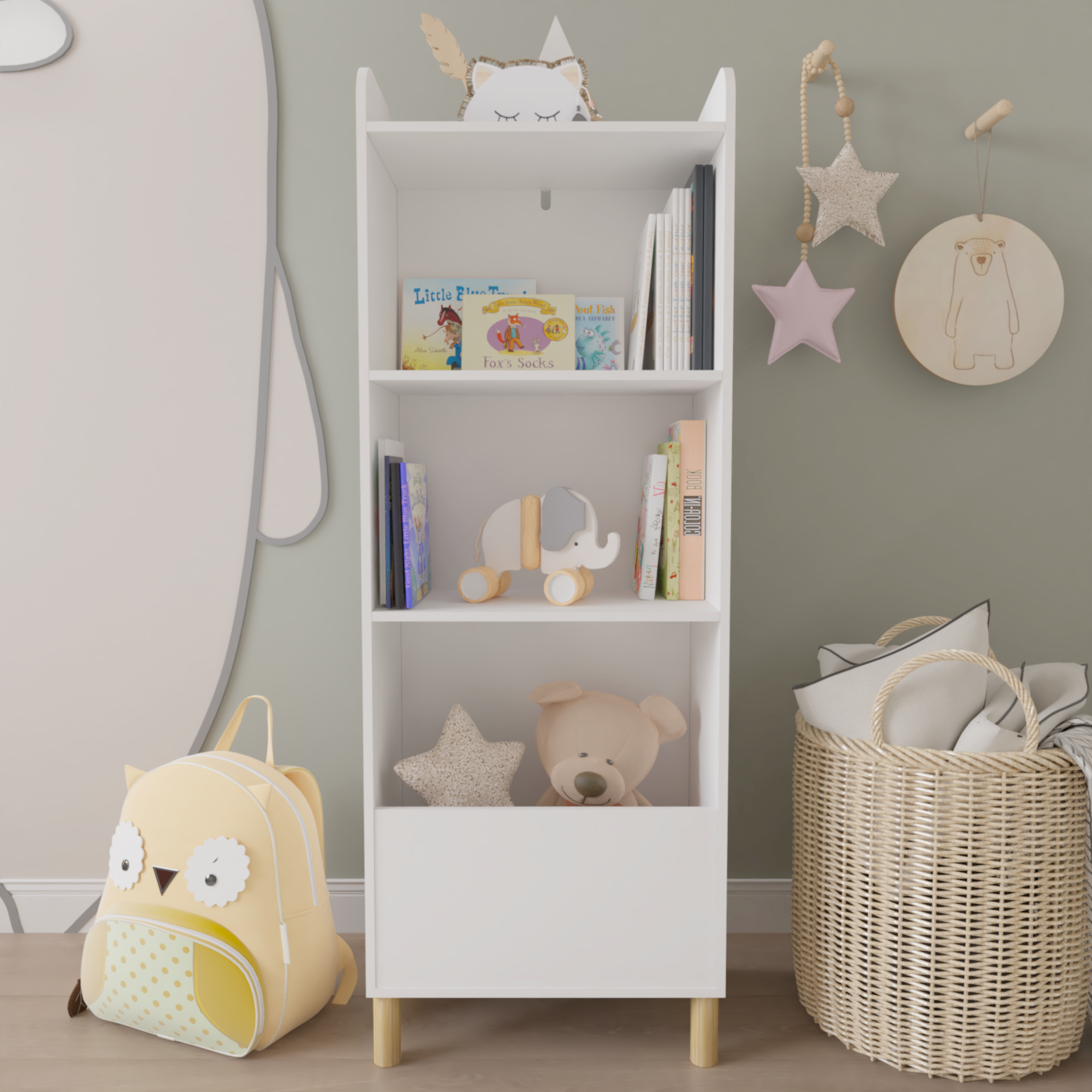 Kids 4-Tier Bookcase Children&