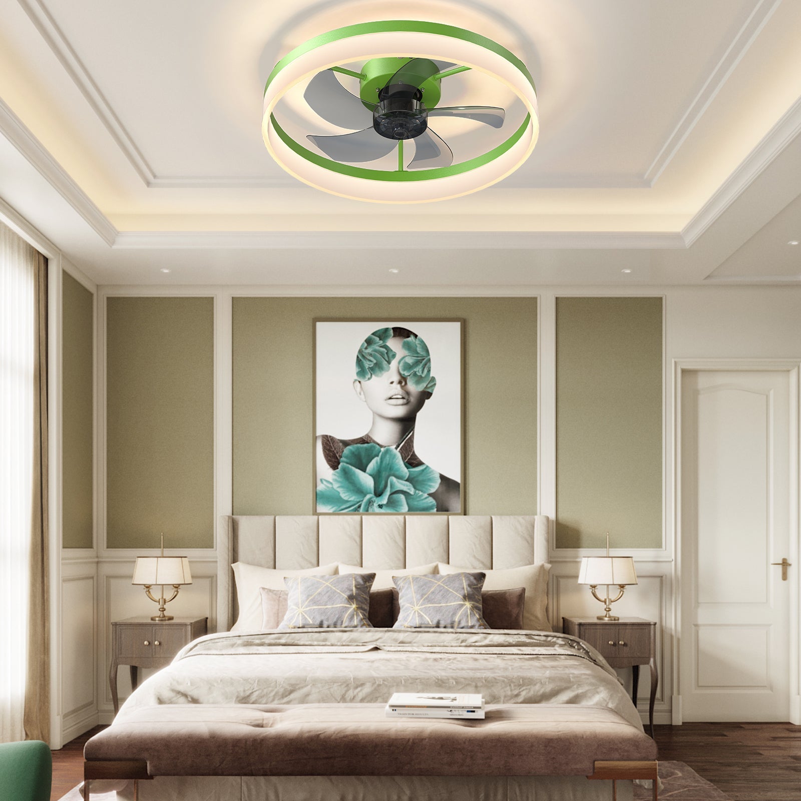 Green Dimmable LED Ceiling Fan