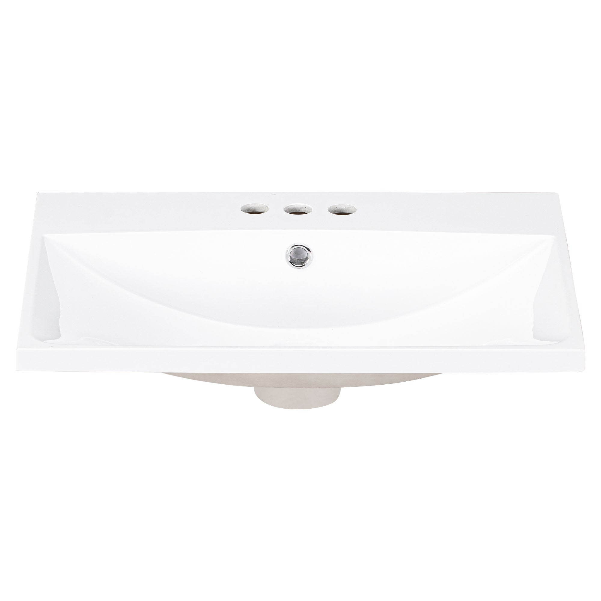 24" Bathroom Vanity Top Only White Basin 3-Faucet Holes 4" Faucet Available Ceramic