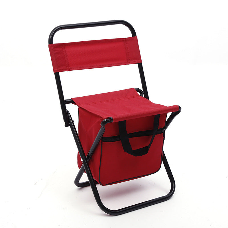 Outdoor Camping Folding Chair with Storage Backrest and Carrying Bag for Art Students&