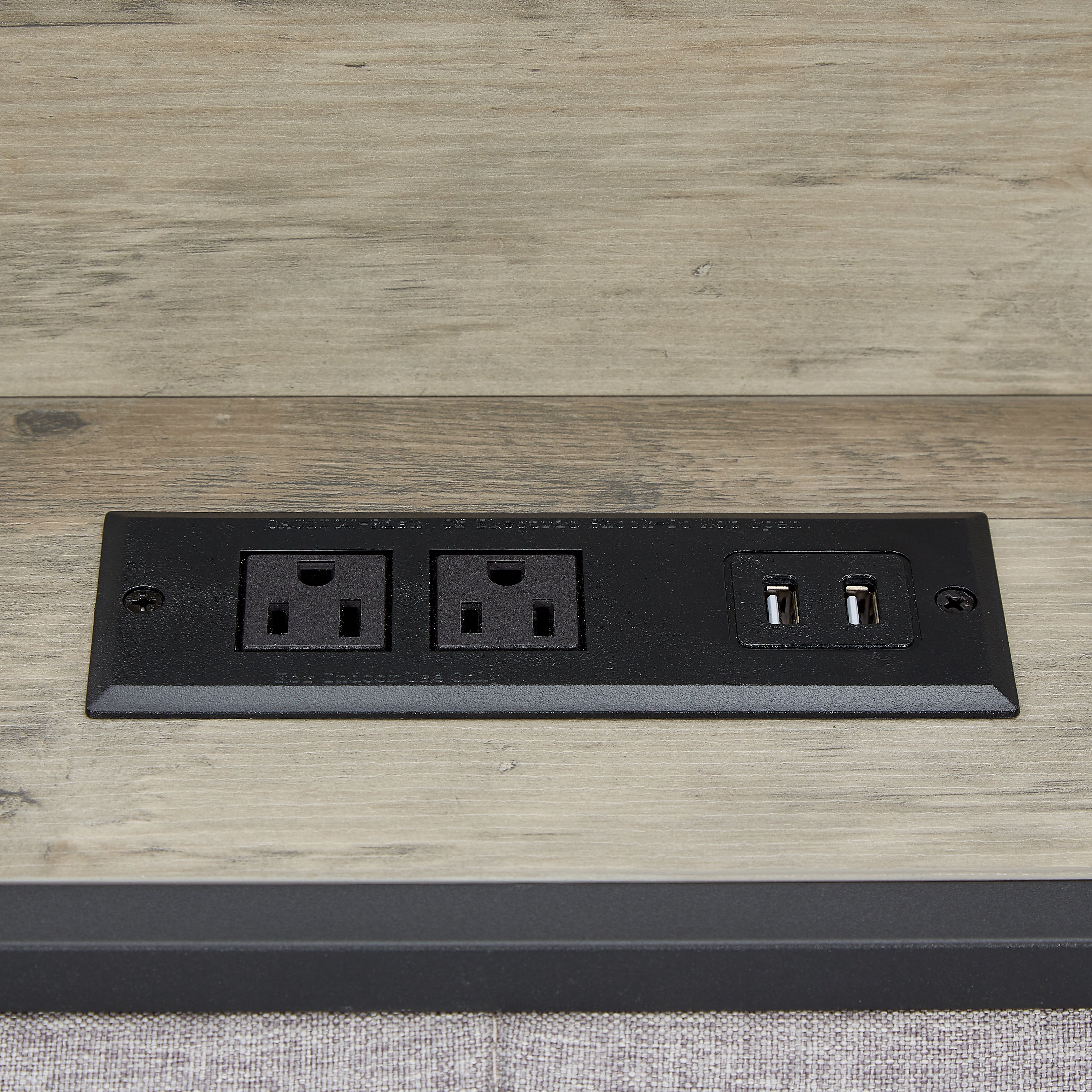 Bed frame with charging station full size, Grey, 83.1&