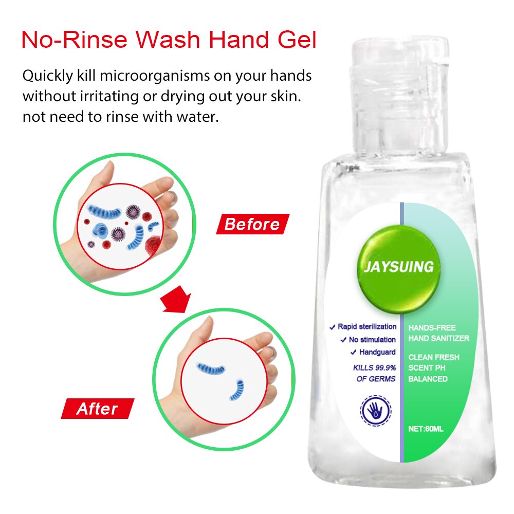 30-60ml Travel Portable Mini Hand Sanitizer for Kids Anti-Bacteria Moisturizing Disposable Waterless Hand Gel Handgel