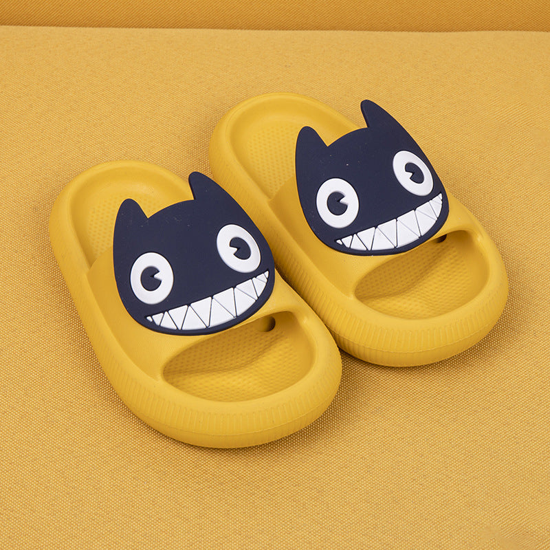 Big-Eyed Black Cat Cartoon Sandals One-Piece Soft Bottom Soft Face Parent-Child Amazon Baby Children&