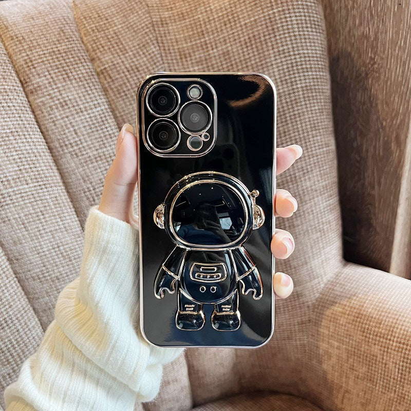 6D Astronaut Bracket Apple 13ProMax Mobile Phone Case Comes With Lens Film Suitable For iPhone12 Protective Soft Case