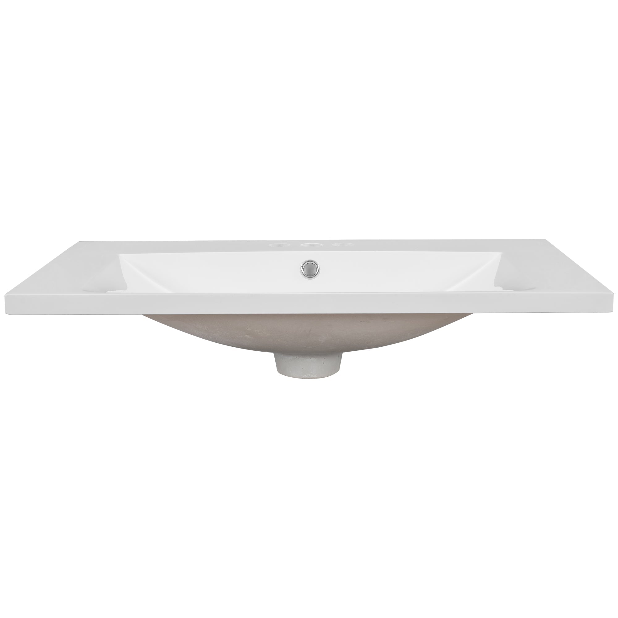 30" Single Bathroom Vanity Top with White Basin 3-Faucet Holes Ceramic White