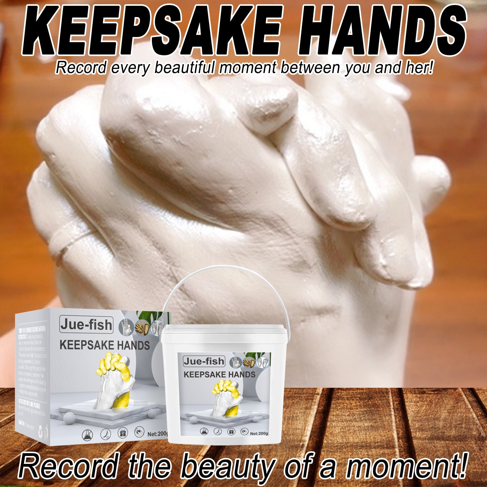 Jue-Fish 3D Hand Makrolon Powder Couple Anniversary Souvenir DIY Mother&
