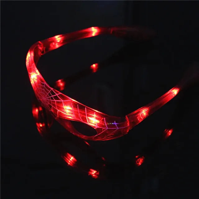 Disney Spiderman Glowing Glasses Marvel Anime Figure LED Flashing Glasses Sunglasses Cartoon Children&
