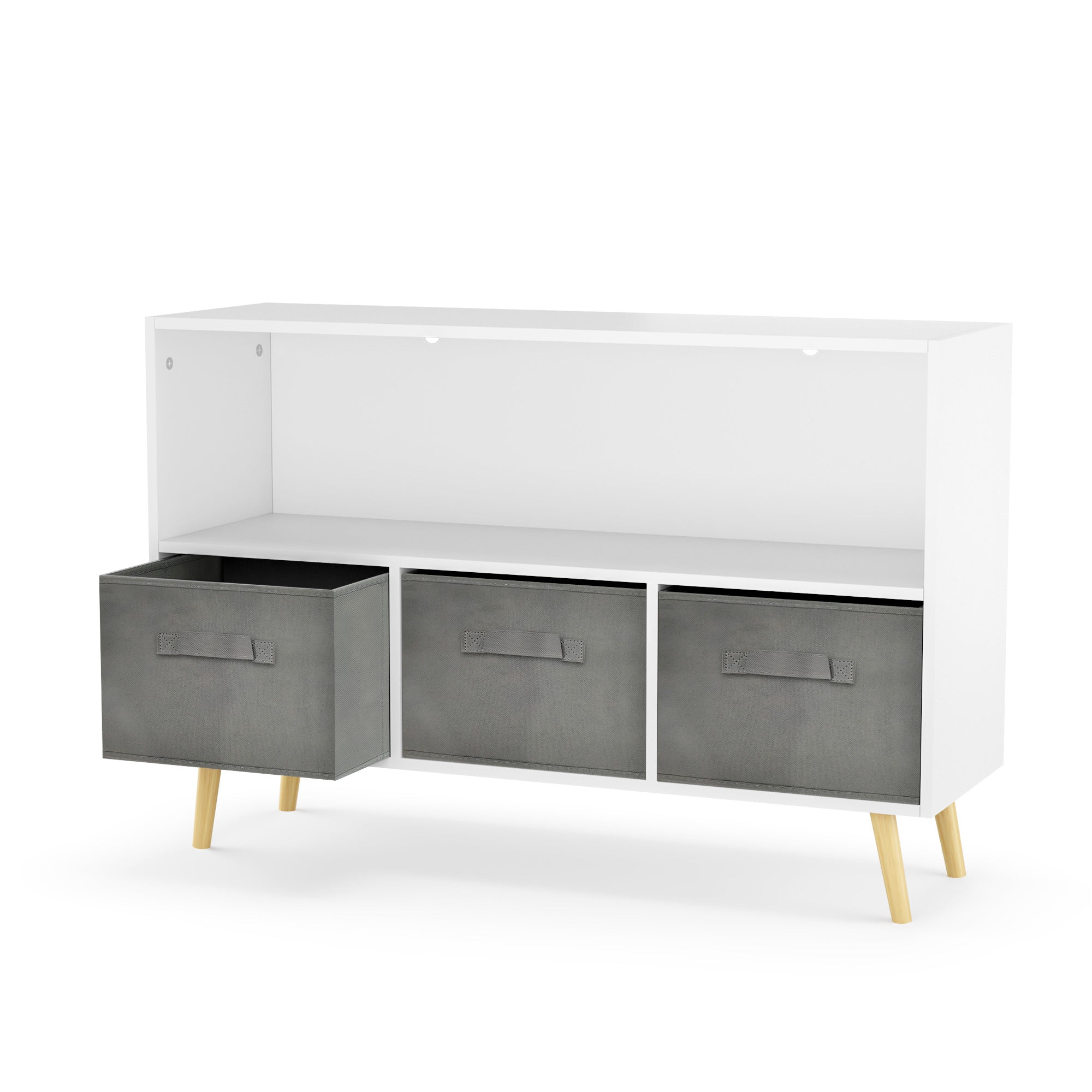 Kids bookcase with Collapsible Fabric Drawers Children&