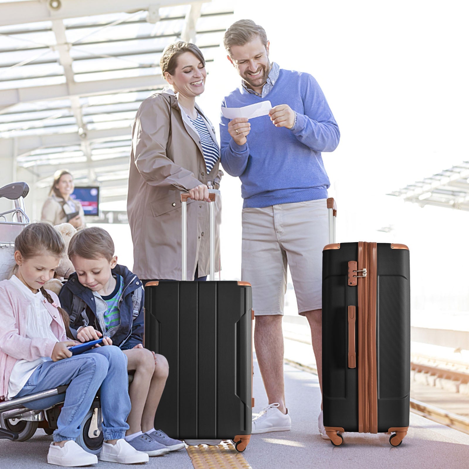 Hardshell Luggage Spinner Suitcase with TSA Lock Lightweight Expandable 24&