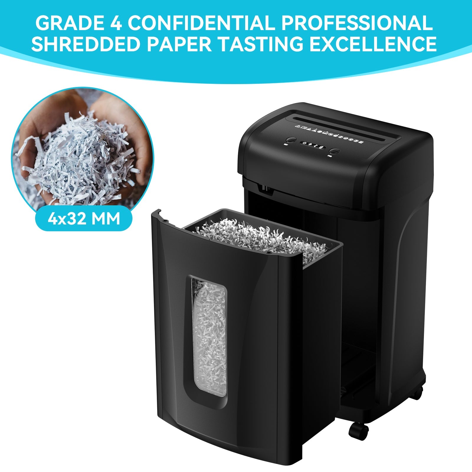 PAPER SHREDDER CROSS CUT LARGE CAPACITY HIGH SECURITY