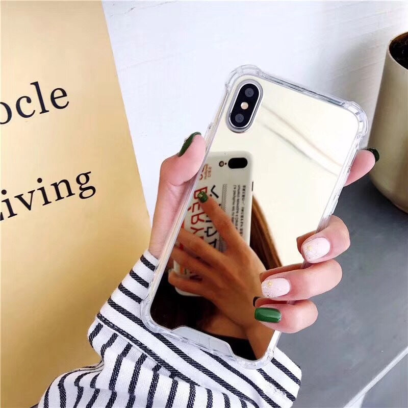 Gasbag Drop Proof Mirror Case for iphone XR XS MAX 13 14 Plus Airbag Soft TPU Phone Cover