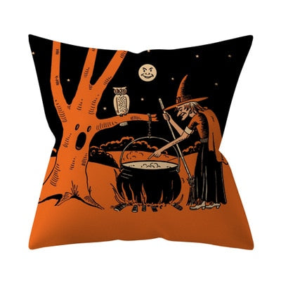 Trick or treat/pumpkin Cushion Cover 45*45cm Happy Halloween Throw Pillow Cover Happy Fall Y&