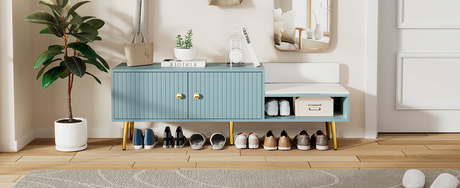 Shoe Storage Bench Tiffany Blue