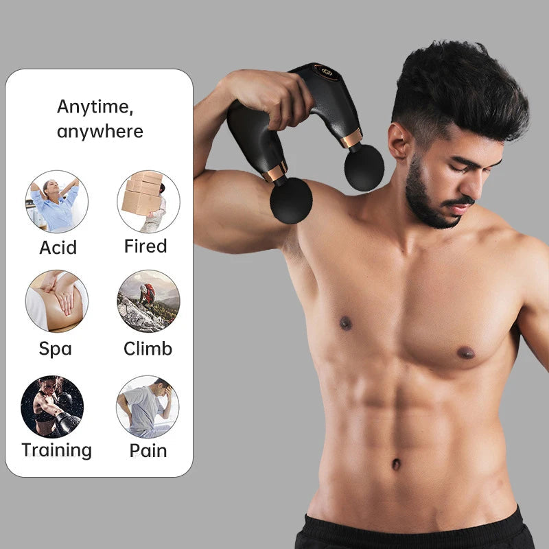 Muscle Massage Guns Double Head Fascia Gun Relax Gun Massage Gym Relaxation Treatments Body Massager Personal Massager Fitness