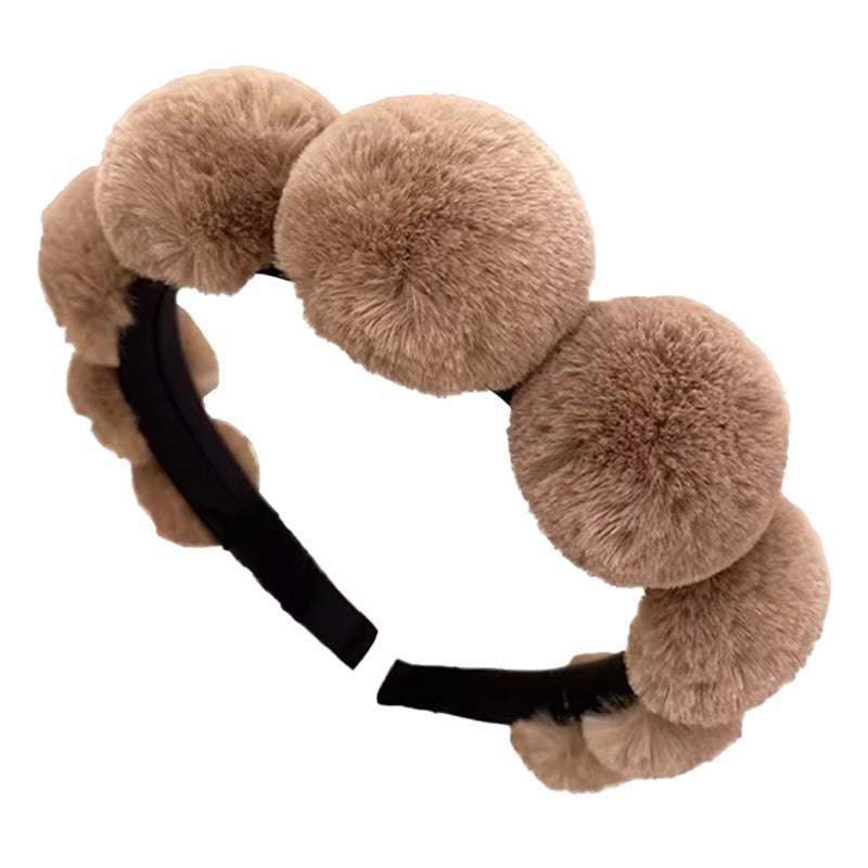 Retro plush hair hoop women&