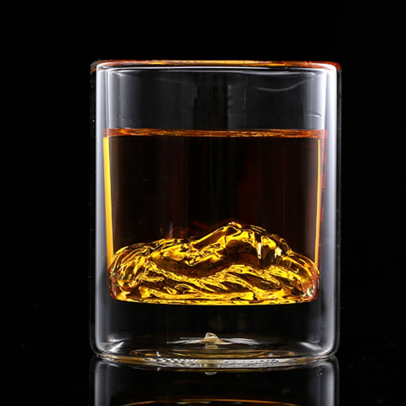 Thickened high borosilicate glass mug, creative insulation double-layer cup, coffee cup, lion head cocktail cup