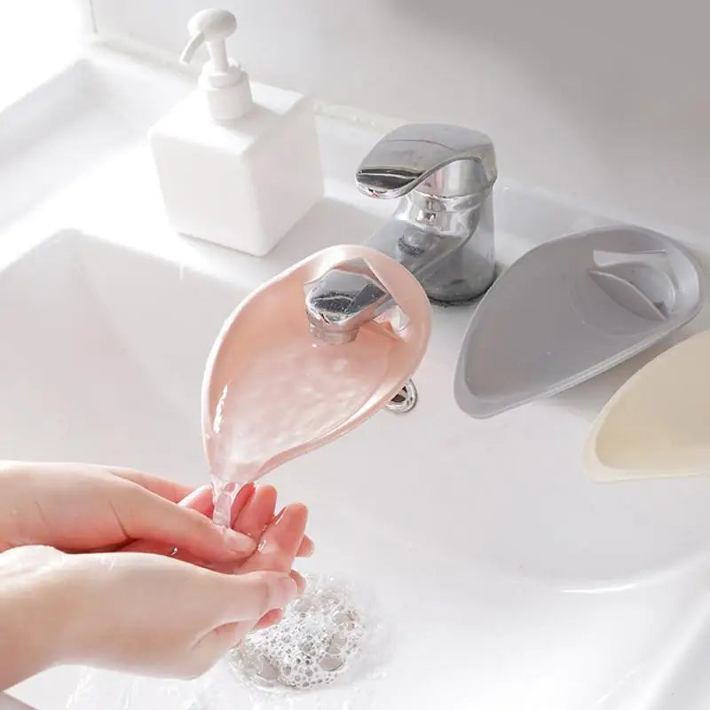 1Pcs Silicone Faucet Extender Solid Color Sink Handle Extension Bathroom Kitchen Accessories Reach Faucet Rubber Hand Washing