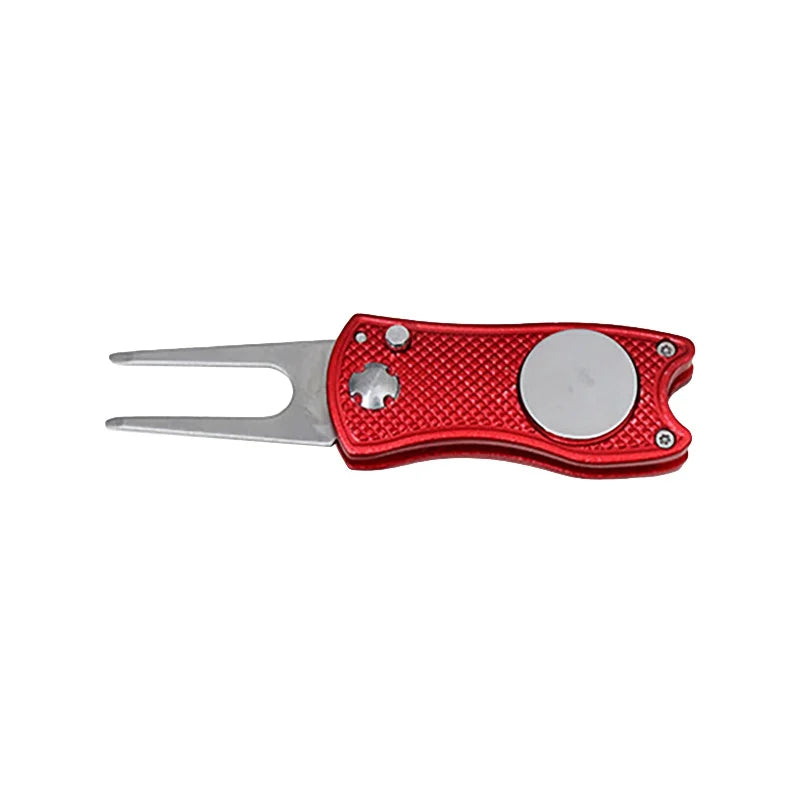 Foldable Golf Divot Tool with Golf Ball Tool Pitch Groove Cleaner Golf Training Aids Golf Accessories Putting Green Fork
