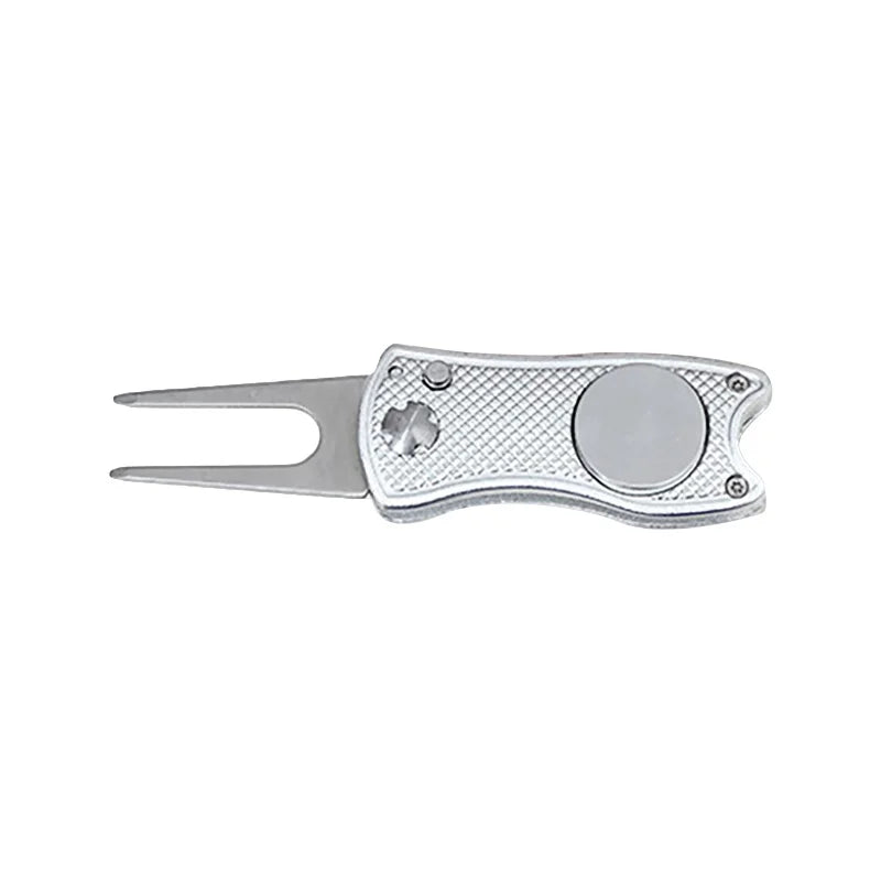 Foldable Golf Divot Tool with Golf Ball Tool Pitch Groove Cleaner Golf Training Aids Golf Accessories Putting Green Fork