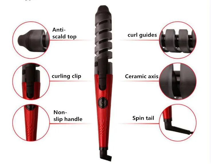 Magic Pro Hair Curlers Electric Curl Ceramic Spiral Hair Curling Iron Wand Salon Hair Styling Tools Hair Wand Curler Iron