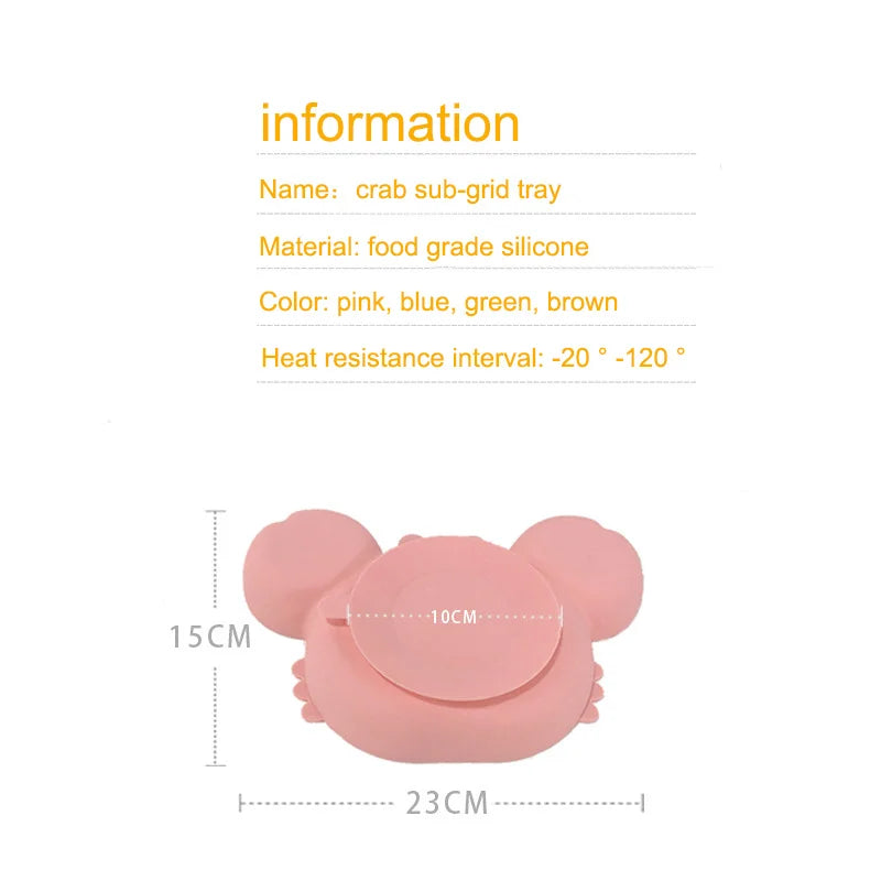 Crab Silicone Baby Suction Bowl