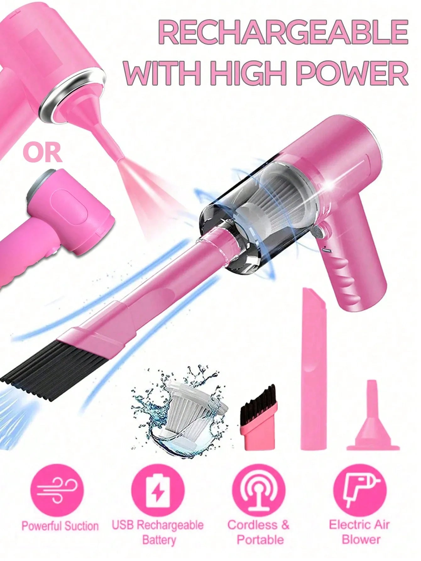 3-in-1 USB Car Vacuum