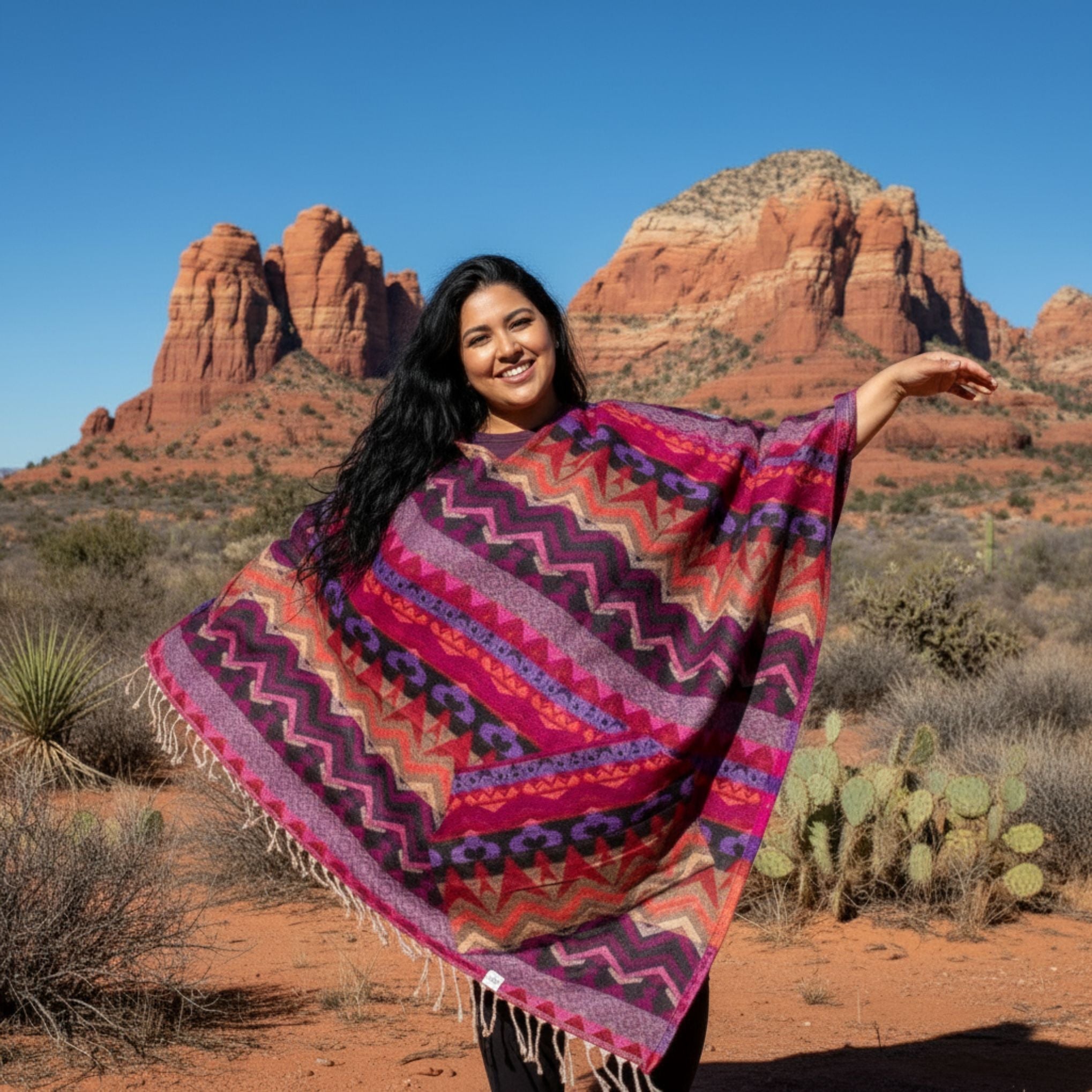 Nanda Hooded Poncho