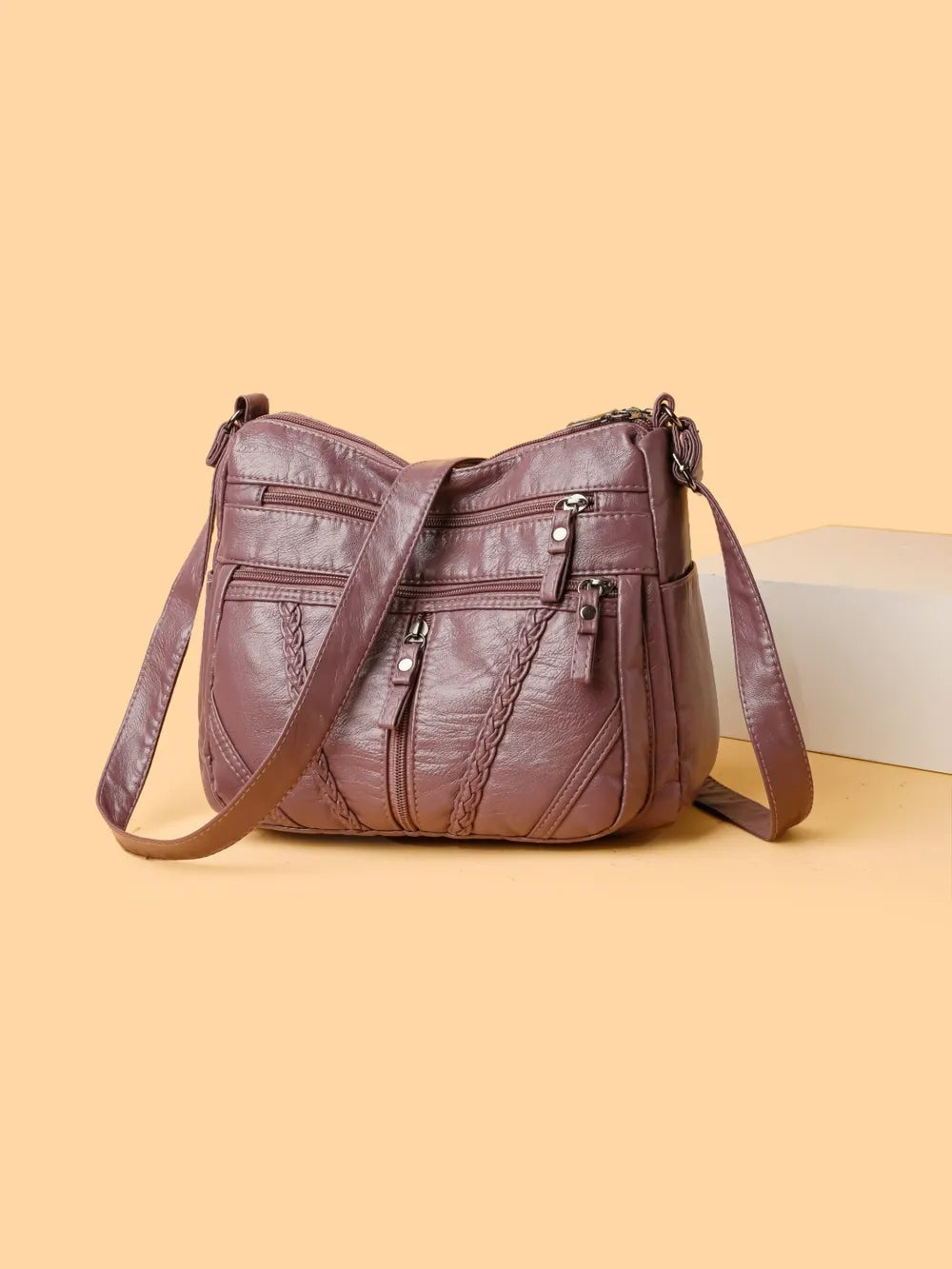 Adjustable Strap PU Leather Shoulder Bag